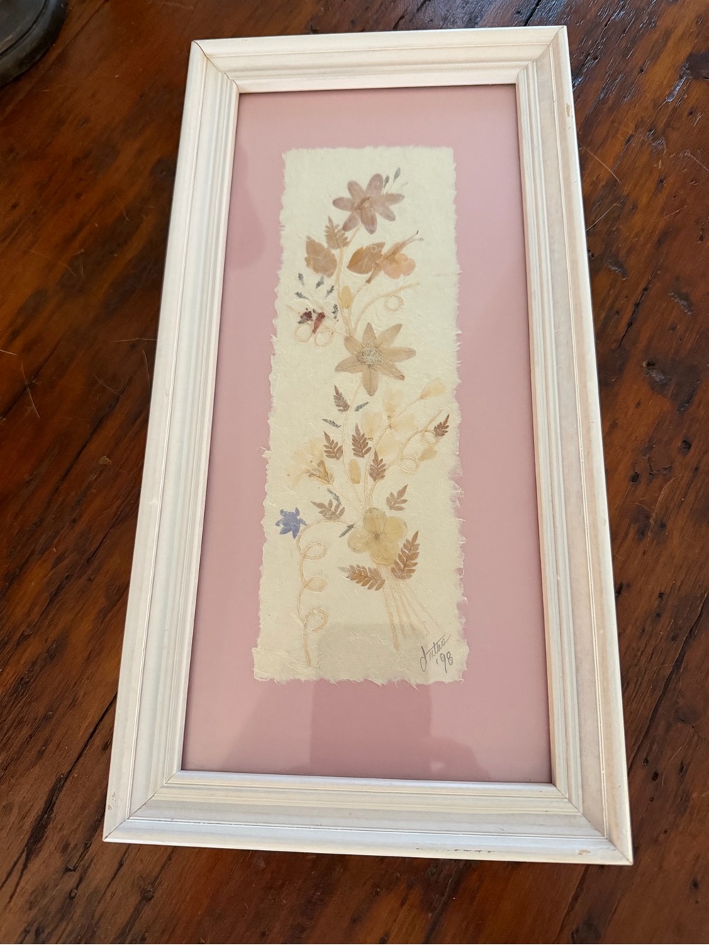 Framed Floral Wall Art in Pink and Cream